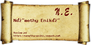 Némethy Enikő névjegykártya